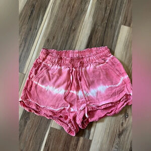 American Eagle AEO Vacay Shorts Size Small Hi Rise Pink Tie Dye B14